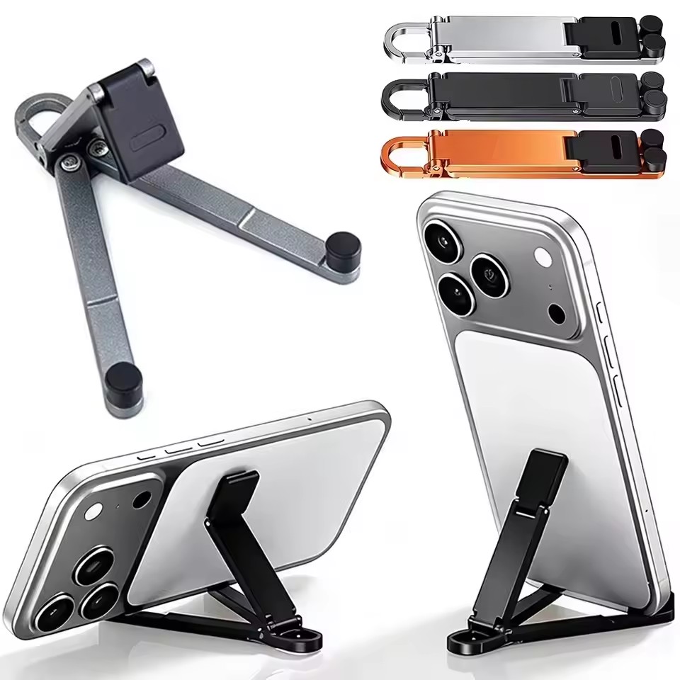 Phone Accessories Holder - Foldable Keychain Phone Stand Multi-Angle Adjustable