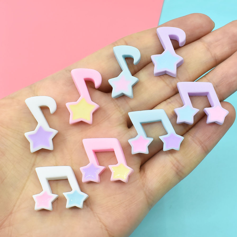 Phone Accessories Clipart - 10Pcs Resin Star Music Eight Note