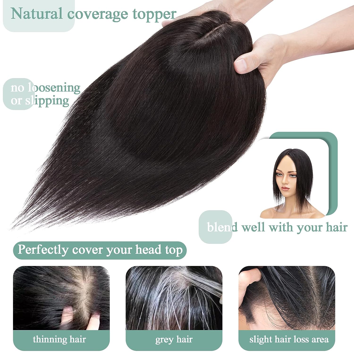 Women Topper Human Hair Straig - Phone Accessories On Top ulasan dan harga