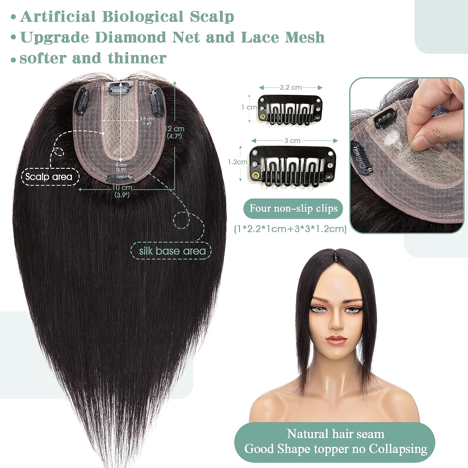 Women Topper Human Hair Straig - Phone Accessories On Top ulasan dan harga