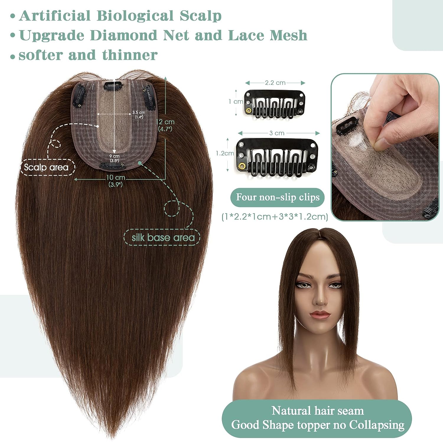 Women Topper Human Hair Straig - Phone Accessories On Top ulasan dan harga