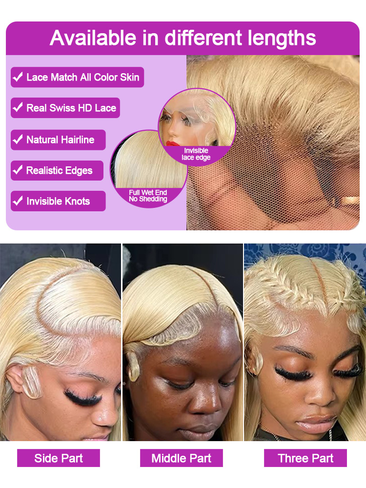 613 Blonde Bone Straight Human - Phone Accessories On Top ulasan dan harga
