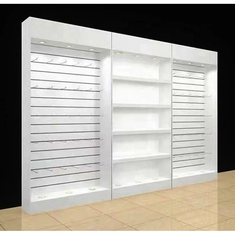 custom，Wooden Slatwall Mobile  - Phone Accessories Cabinet ulasan dan harga