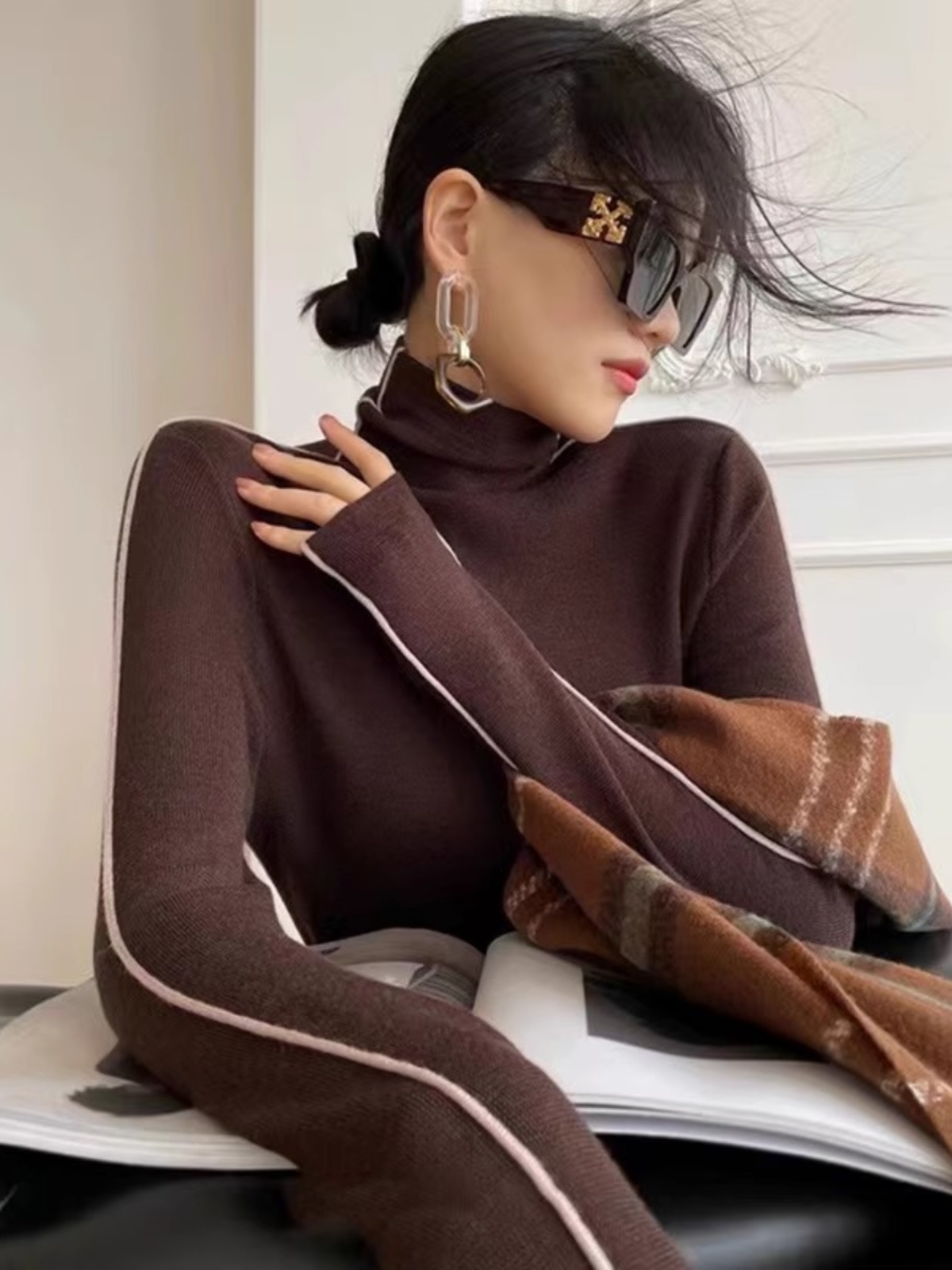Korean Style High Collar Long  - Phone Accessories On Top ulasan dan harga