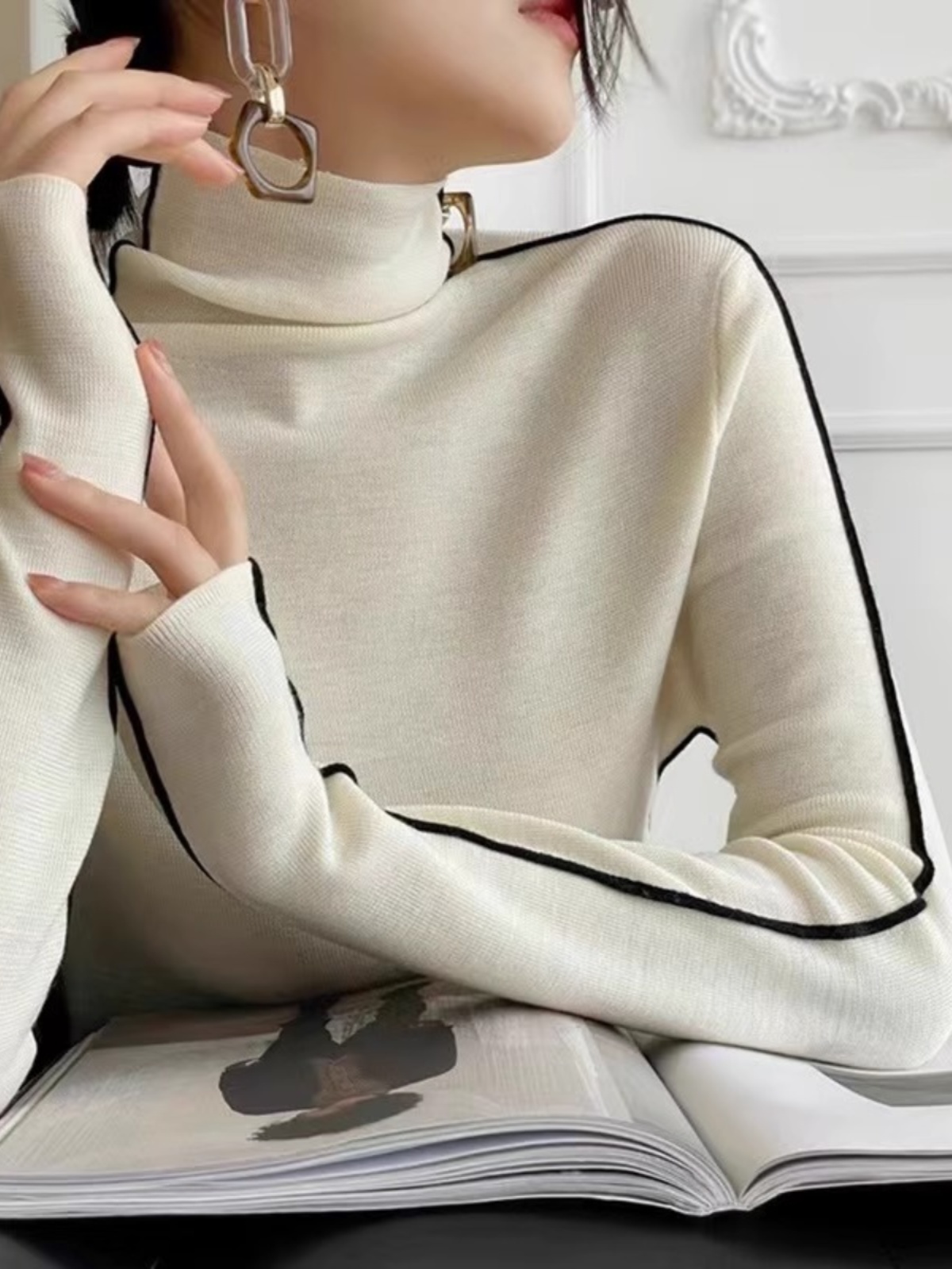 Korean Style High Collar Long  - Phone Accessories On Top ulasan dan harga